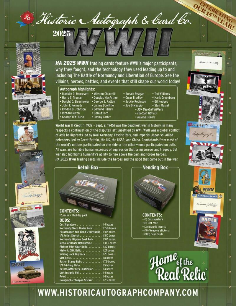 2025 Historic Autographs World War II Hobby Box  Image 3