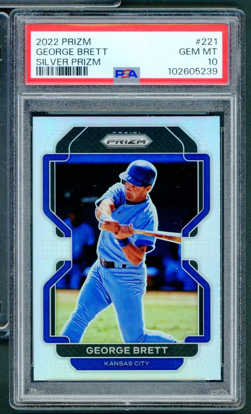 George Brett Card 2022 Prizm Silver Prizm (pop 1) #221 PSA 10 Image 1