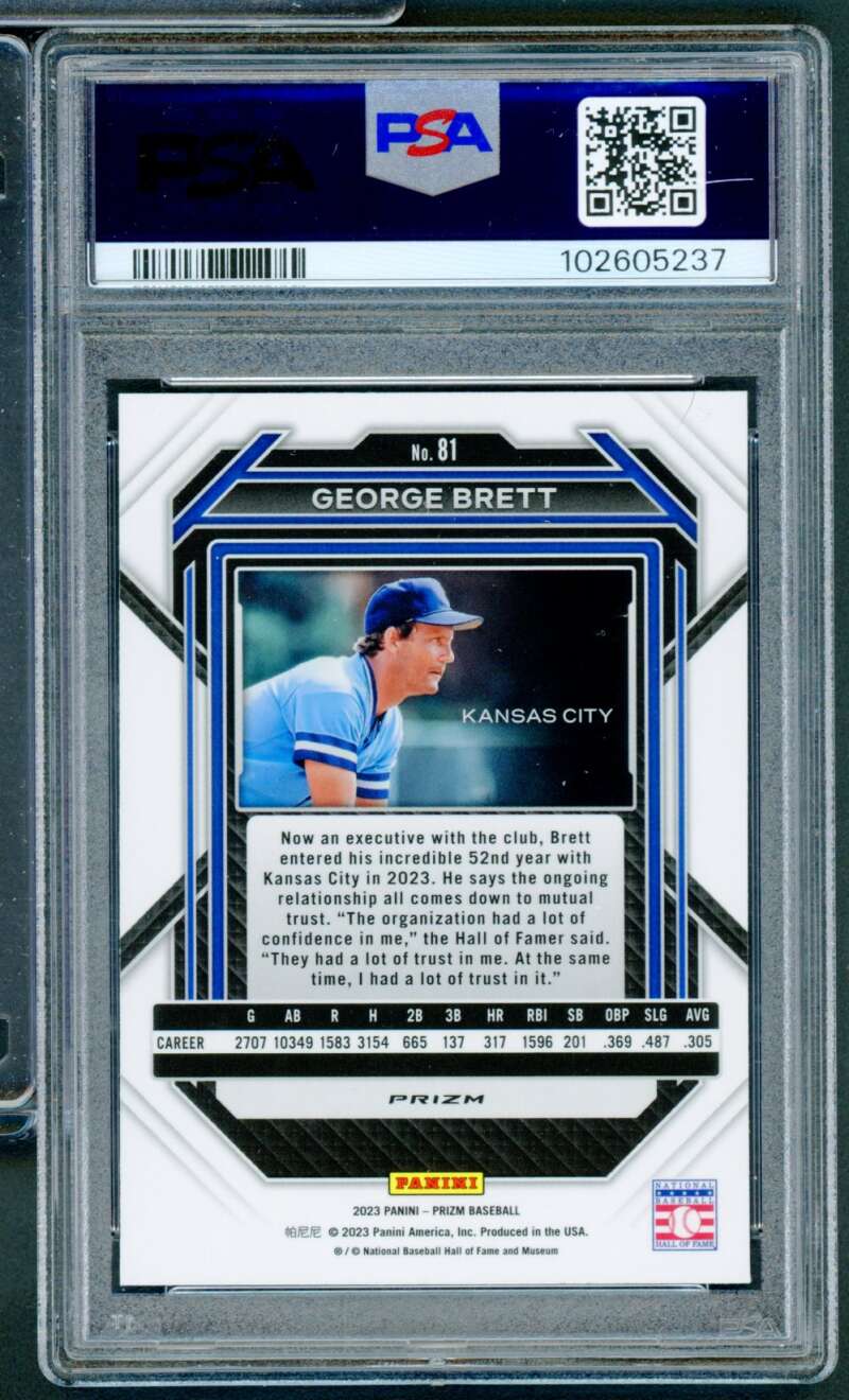 George Brett Card 2023 Prizm Pink Ice #81 PSA 10 Image 2