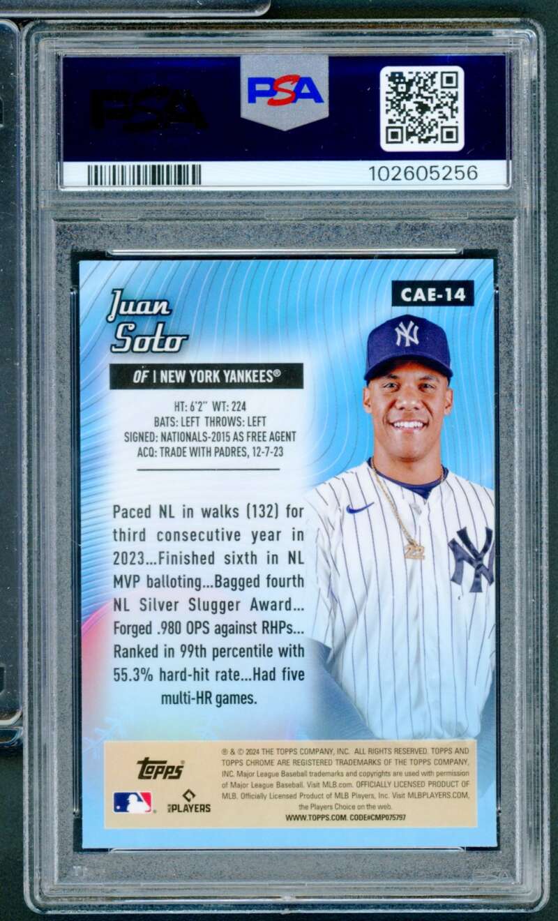 Juan Soto Card 2024 Topps Chrome All Etch #Cae14 PSA 10 Image 2
