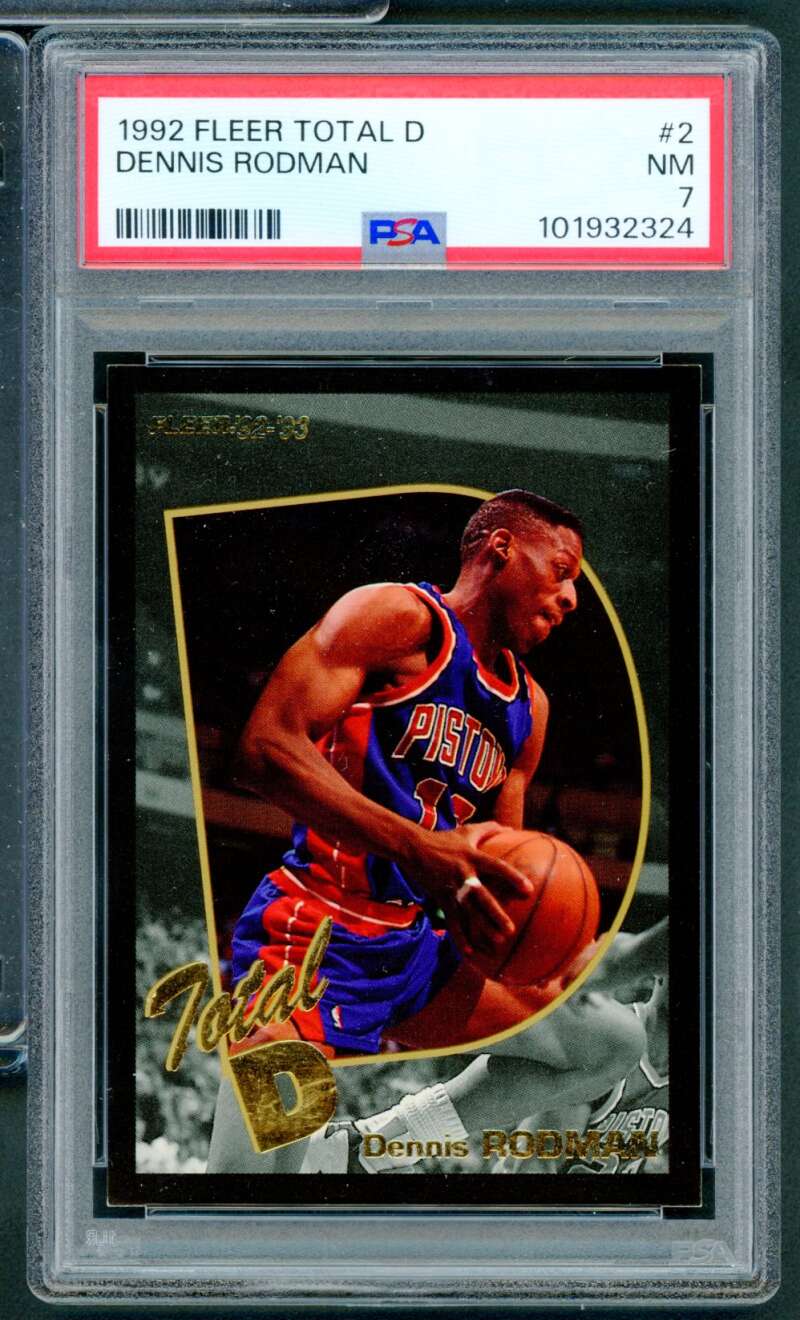Dennis Rodman Card 1992-93 Fleer Total D #2 PSA 7 Image 1