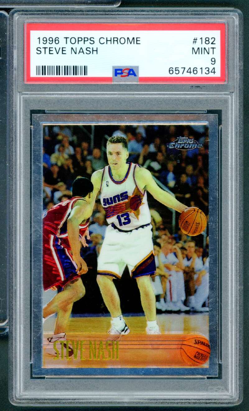 Steve Nash Rookie Card 1996-97 Topps Chrome #182 PSA 9 Image 1
