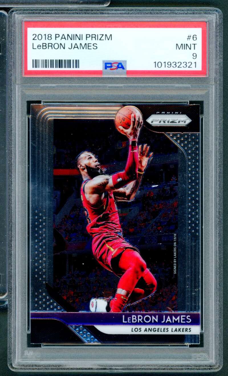 LeBron James Card 2018-19 Panini Prizm #6 PSA 9 Image 1