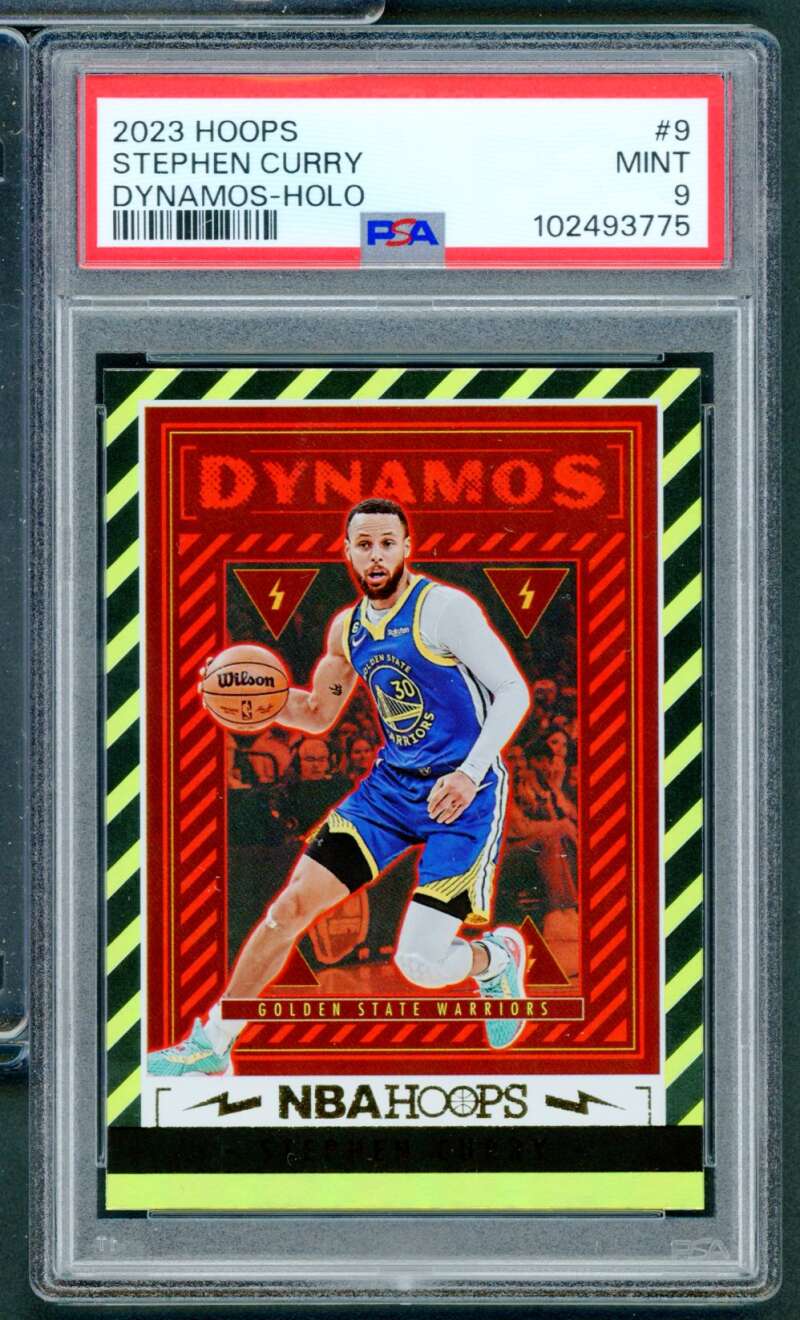 Stephen Curry Card 2023-24 Hoops Dynamos-Holo #9 PSA 9 Image 1