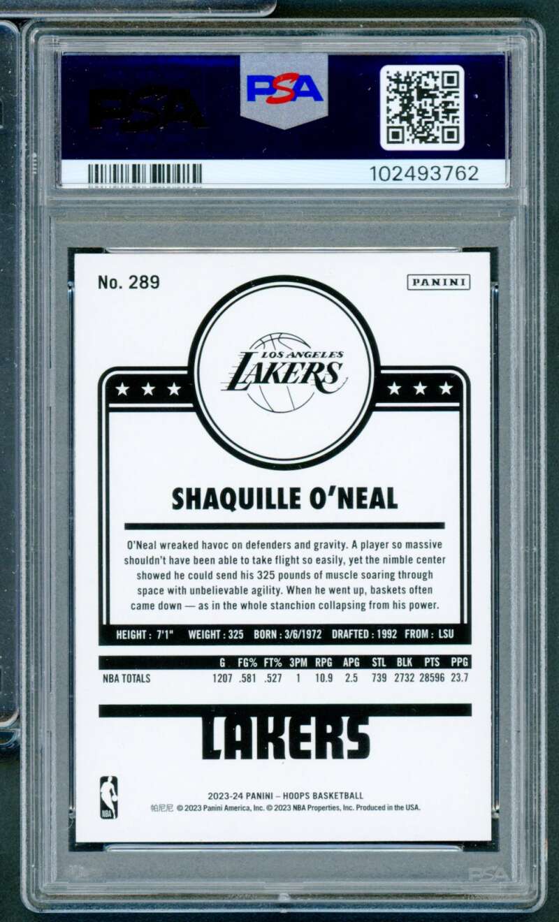 Shaquille O'Neal Card 2023-24 Hoops Teal Explosion #289 PSA 9 Image 2