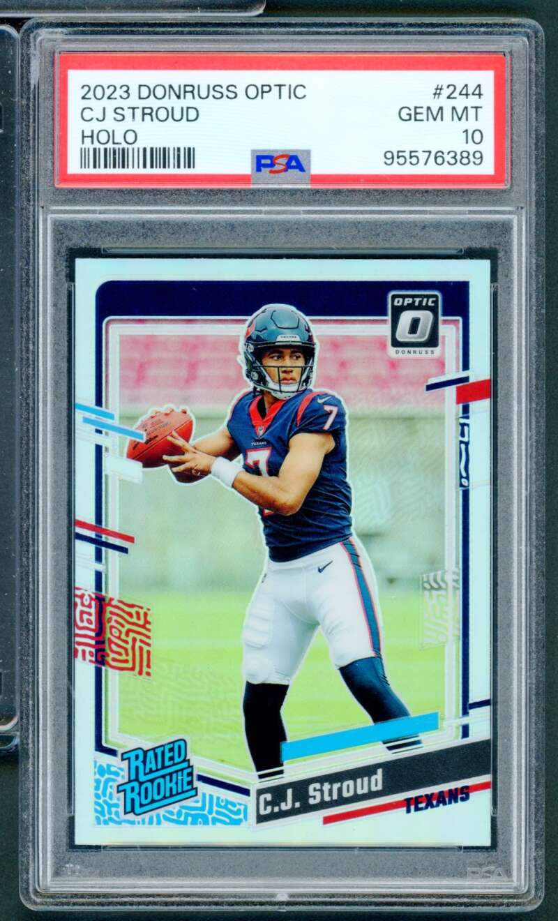 C.J. Stroud Rookie Card 2023 Donruss Optic Holo #244 PSA 10 Image 1