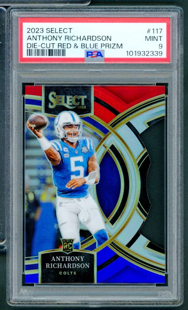 Anthony Richardson Rookie Card 2023 Select Die Cut Red Blue Prizm #117 PSA 9 Image 1