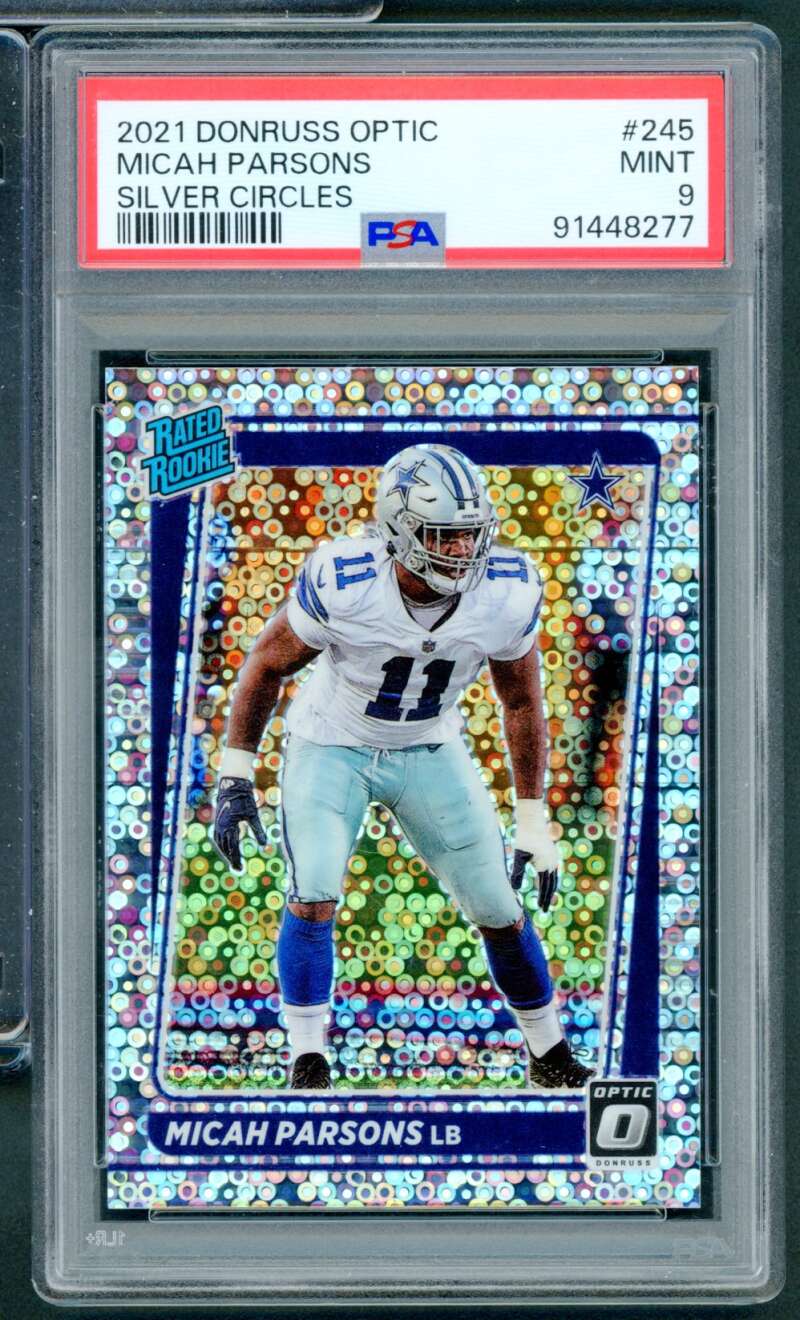 Micah Parsons Rookie Card 2021 Donruss Optic Silver Circles #245 PSA 9 Image 1