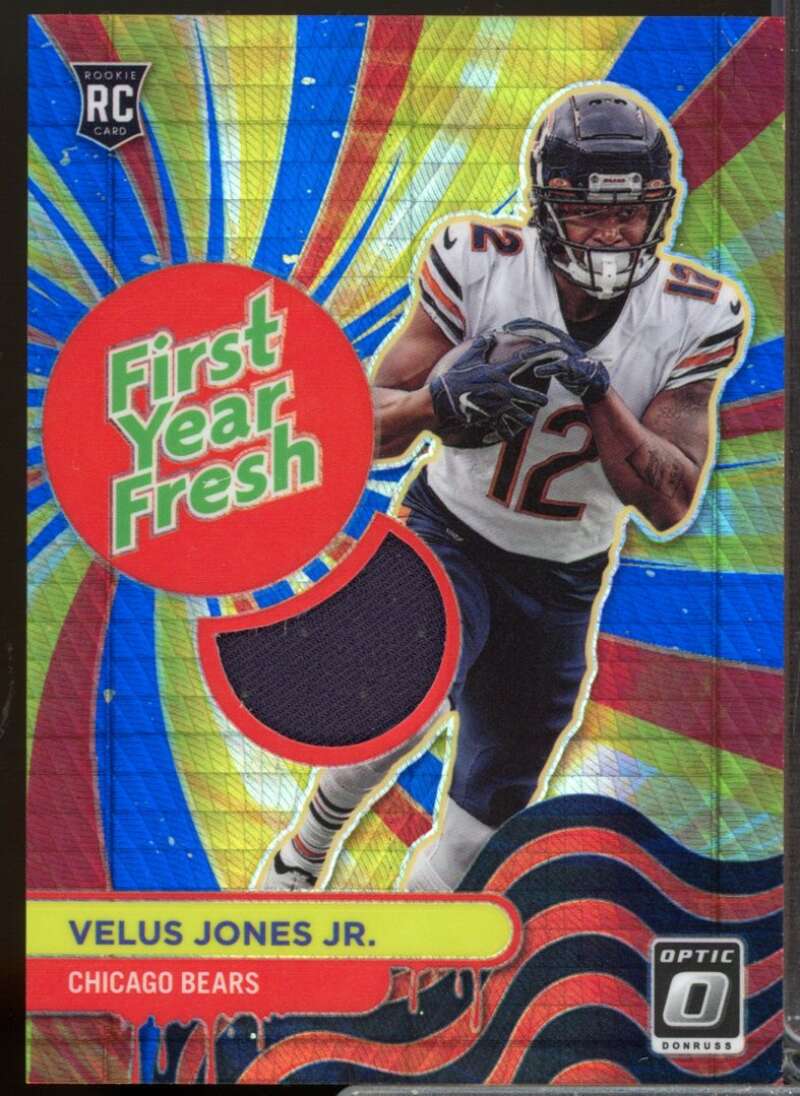 Velus Jones Jr. 2022 Donruss Optic First Year Fresh Rookie JSY Blue Hyper #30  Image 1