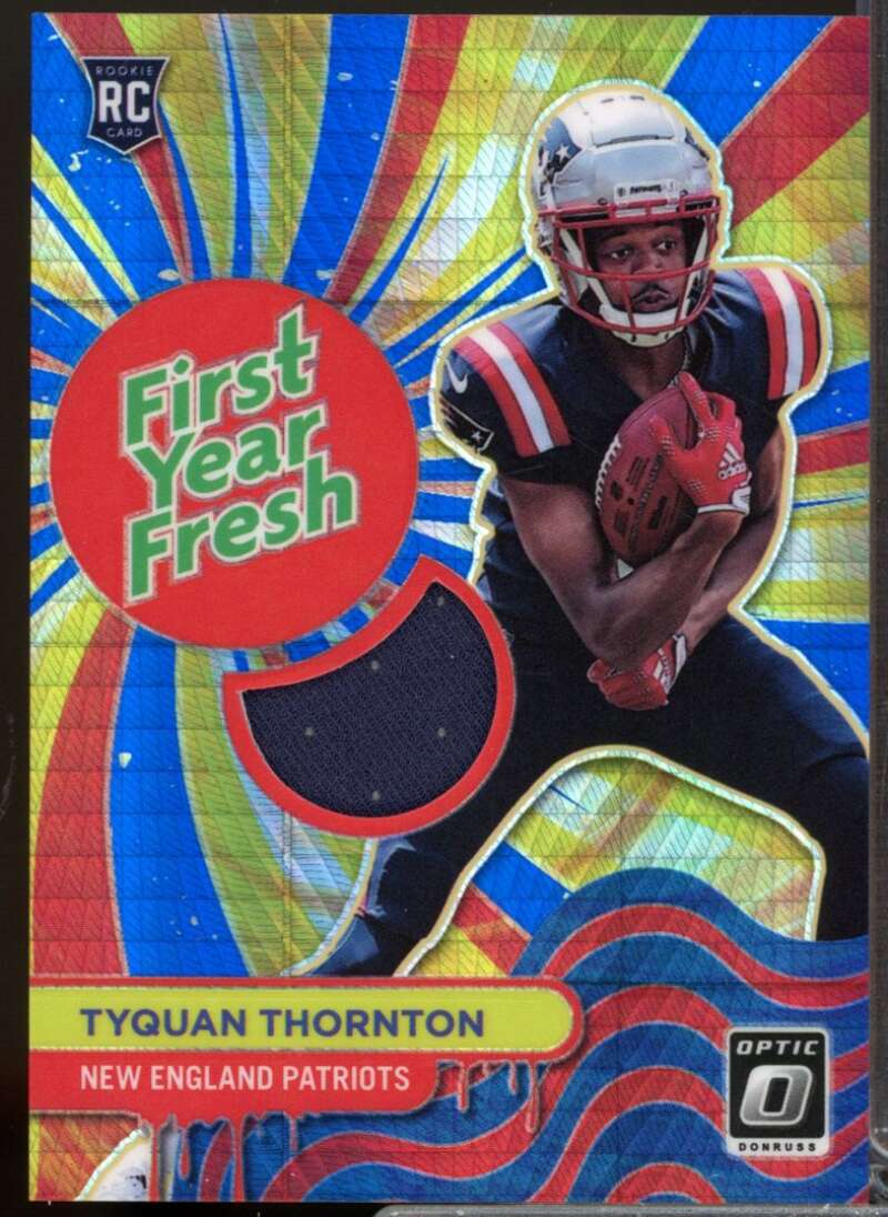 Tyquan Thornton 2022 Donruss Optic First Year Fresh Rookie JSY Blue Hyper #22  Image 1