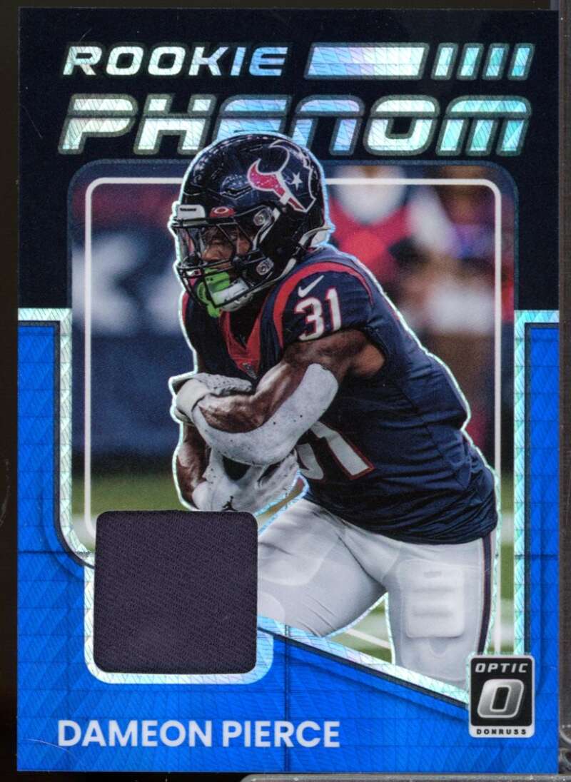 Dameon Pierce Card 2022 Donruss Optic Rookie Phenoms Jerseys Blue Hyper #40  Image 1