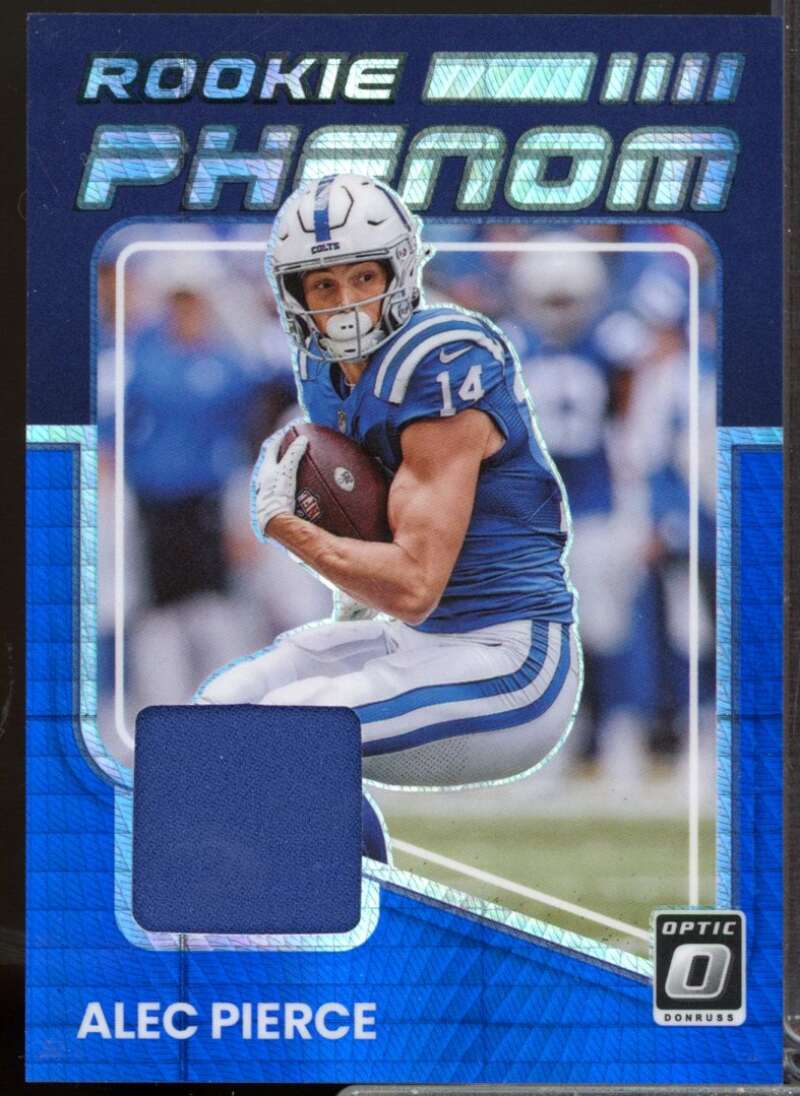 Alec Pierce Card 2022 Donruss Optic Rookie Phenoms Jerseys Blue Hyper #21  Image 1