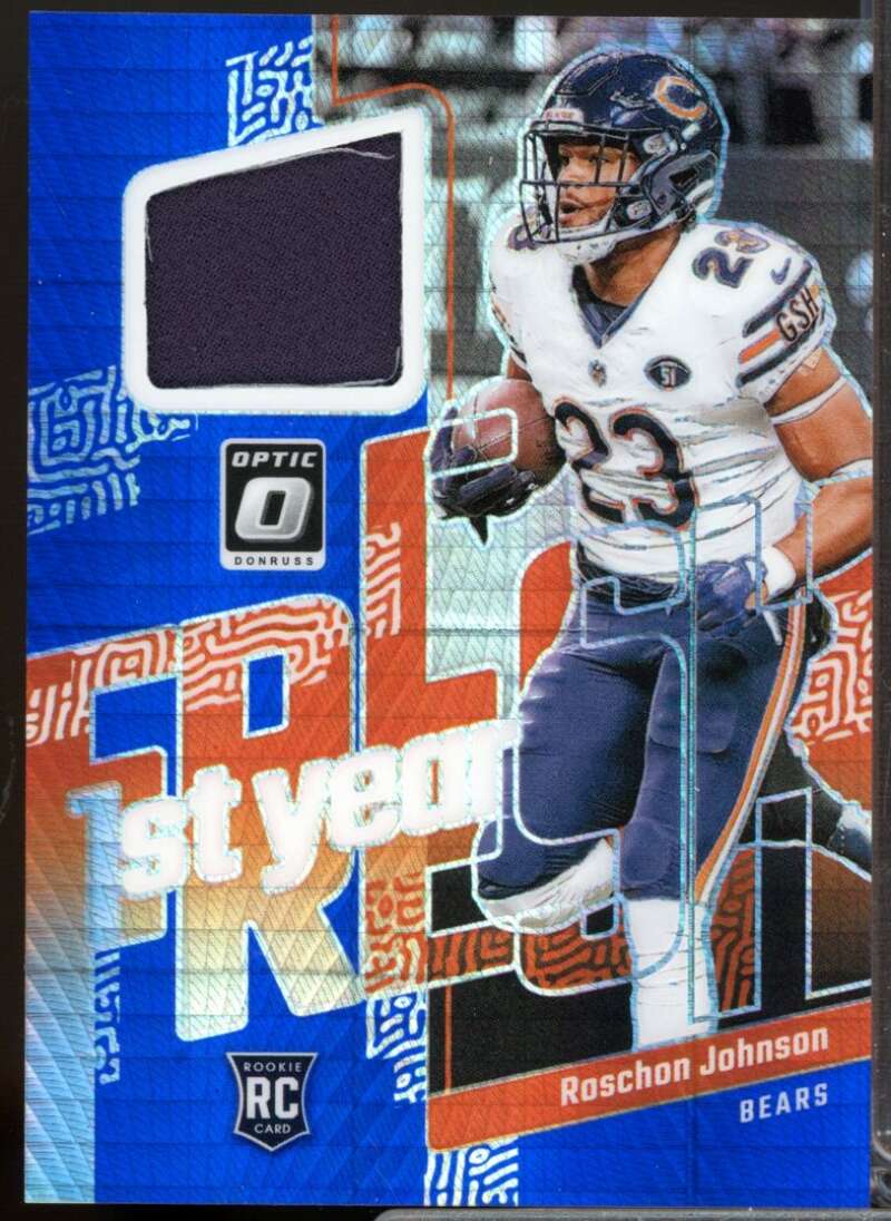 Roschon Johnson 2023 Donruss Optic First Year Fresh Rookie JSY Blue Hyper #32  Image 1