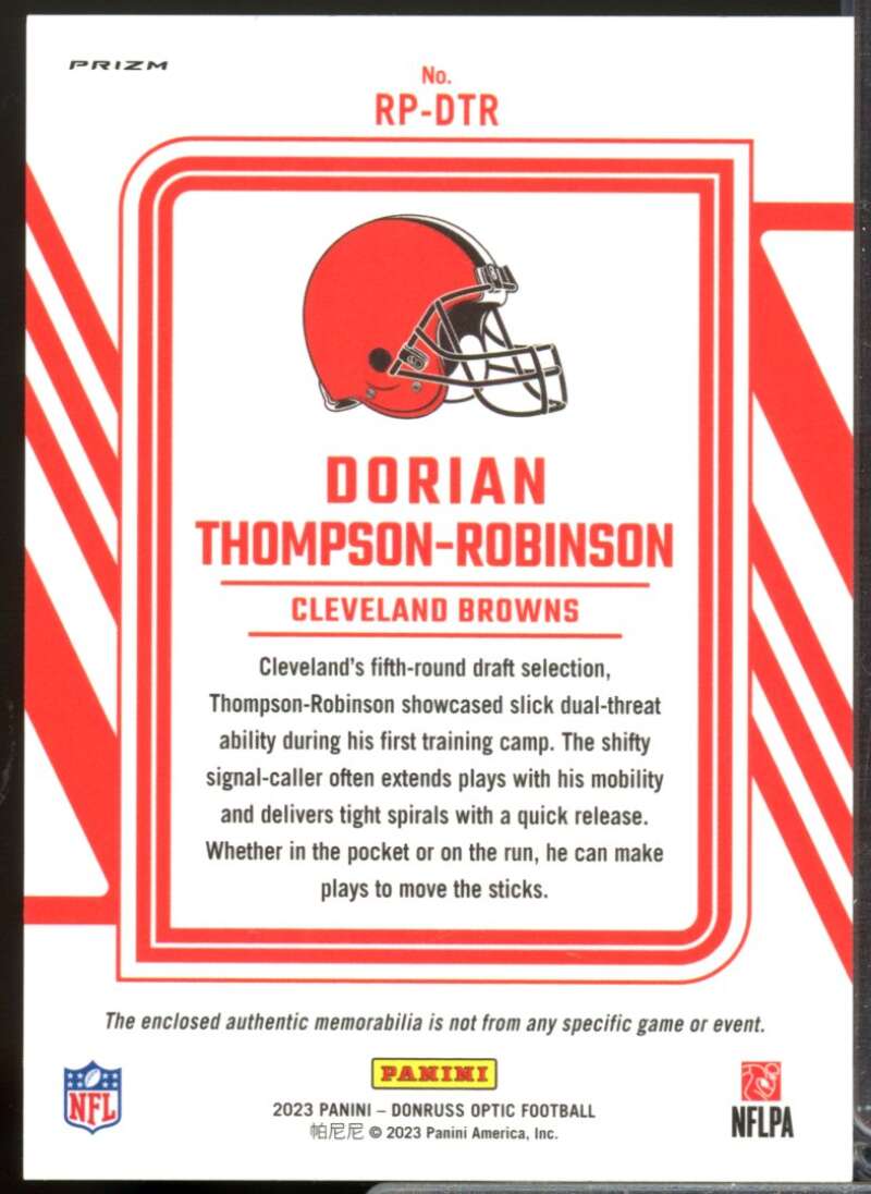 Dorian Thompson-Robinson 2023 Donruss Optic Rookie Phenoms JSY Blue Hyper #12  Image 2