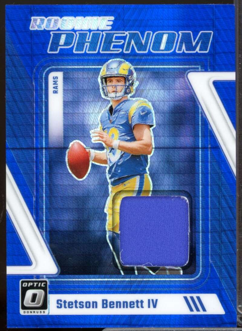 Stetson Bennett IV 2023 Donruss Optic Rookie Phenoms Jerseys Blue Hyper #35  Image 1