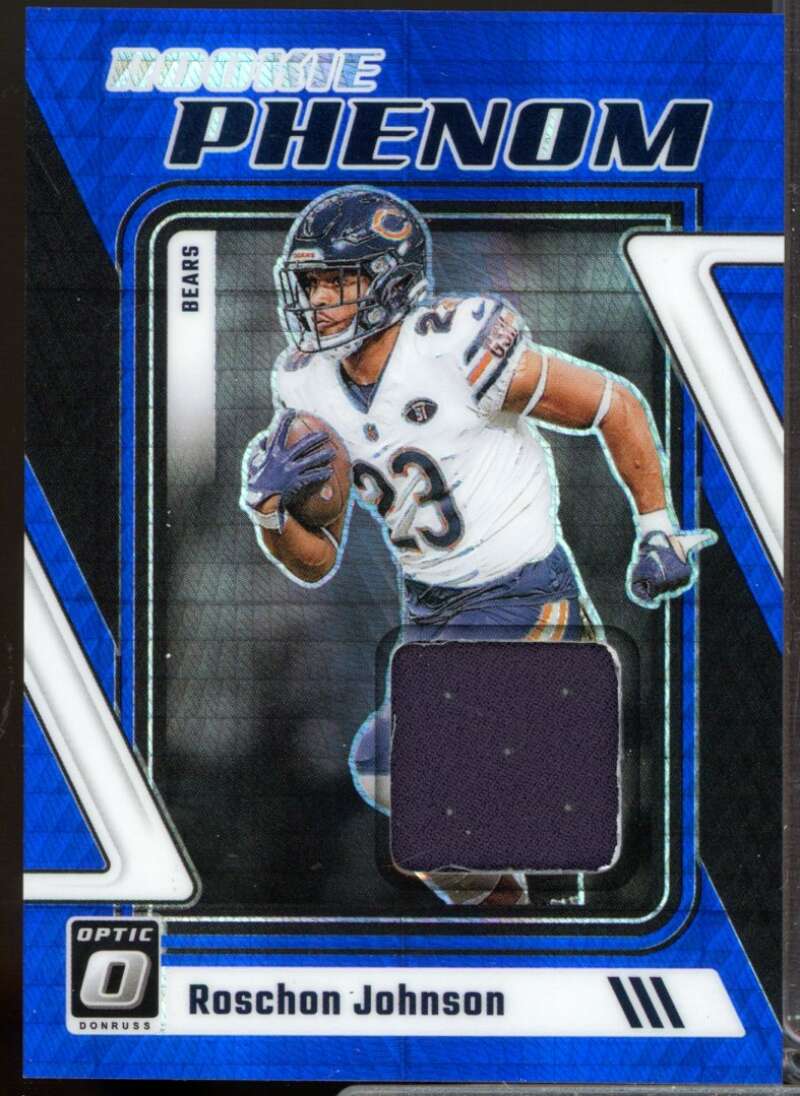 Roschon Johnson Card 2023 Donruss Optic Rookie Phenoms Jerseys Blue Hyper #32  Image 1