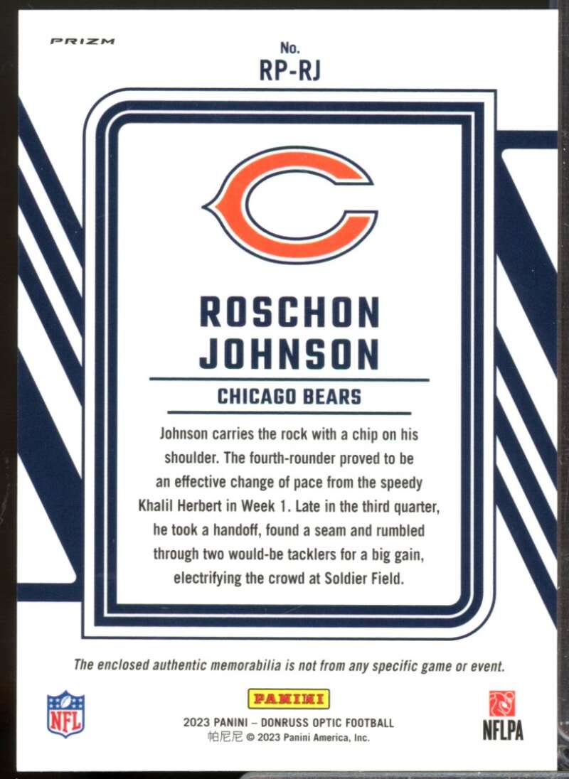 Roschon Johnson Card 2023 Donruss Optic Rookie Phenoms Jerseys Blue Hyper #32  Image 2