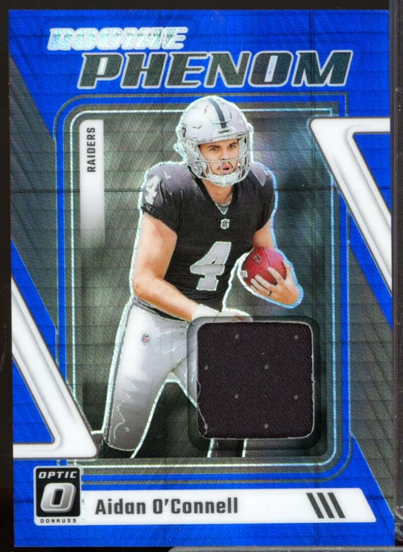 Aidan O'Connell Card 2023 Donruss Optic Rookie Phenoms Jerseys Blue Hyper #1  Image 1
