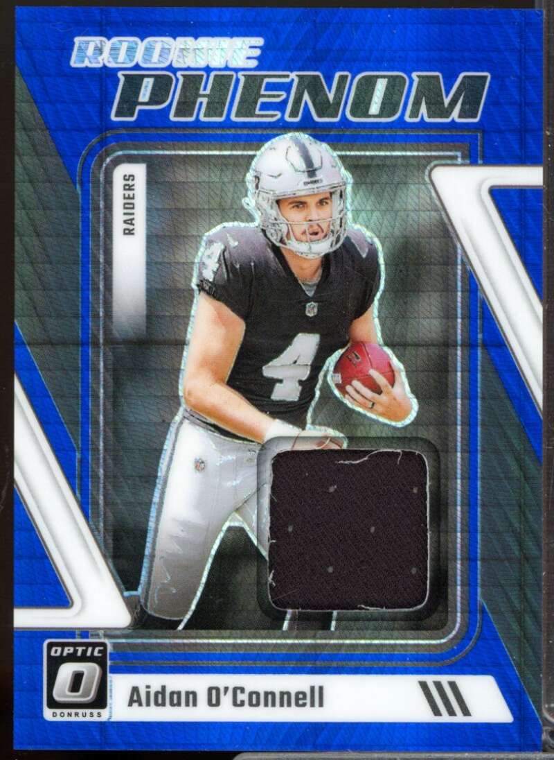 Aidan O'Connell Card 2023 Donruss Optic Rookie Phenoms Jerseys Blue Hyper #1  Image 1
