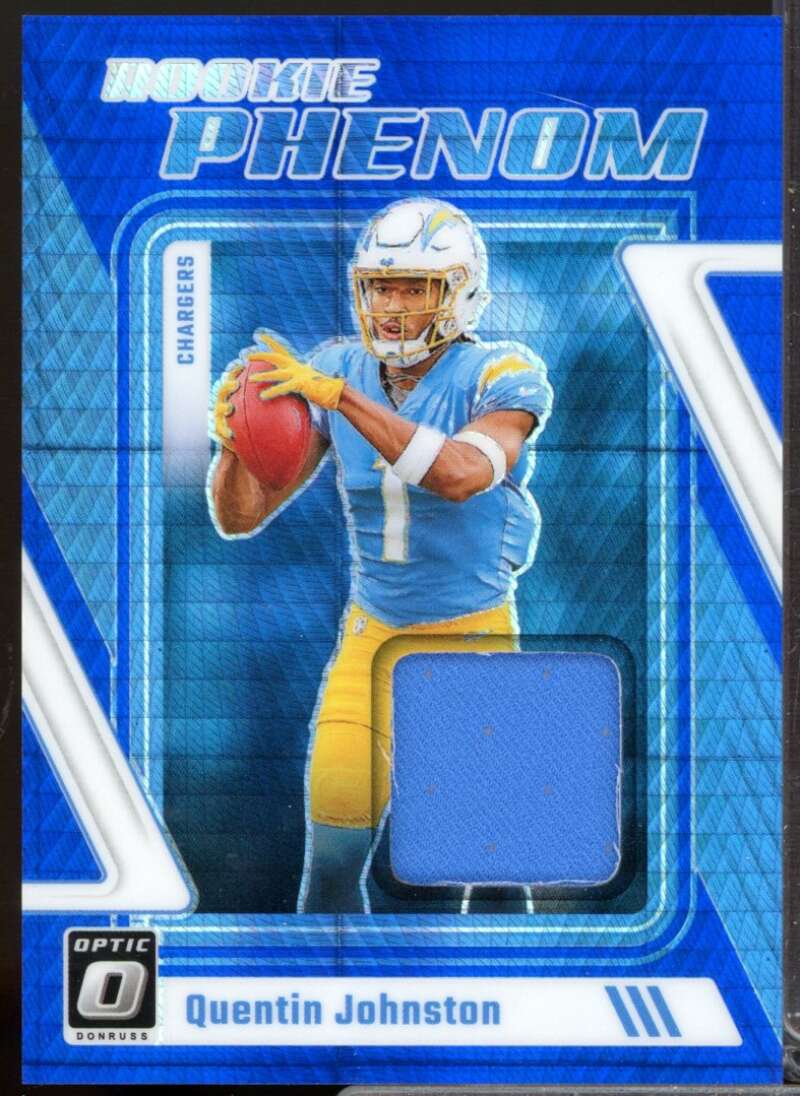 Quentin Johnston Card 2023 Donruss Optic Rookie Phenoms Jerseys Blue Hyper #30  Image 1