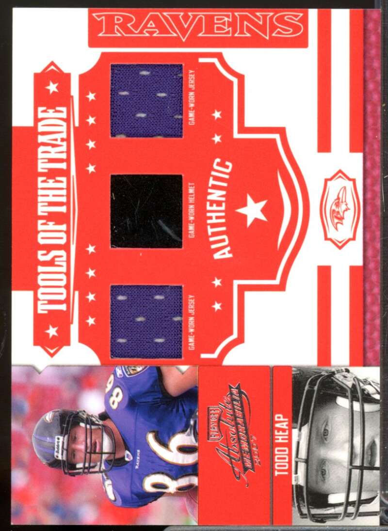 Todd Heap Card 2007 Absolute Tools of the Trade Jersey Material Triple Red #137  Image 1