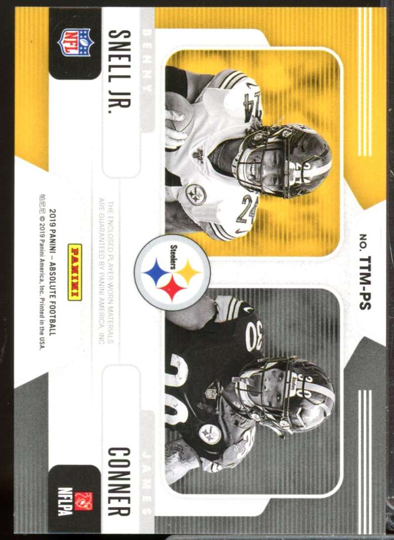 Benny Snell Jr. James Conner Card 2019 Absolute Team Tandem Materials Rookie #4  Image 2
