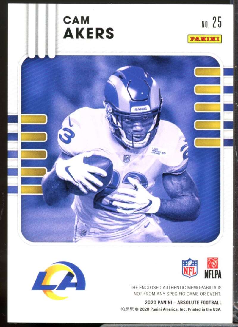 Cam Akers Card 2020 Absolute Absolute Rookie Jersey Materials #25  Image 2