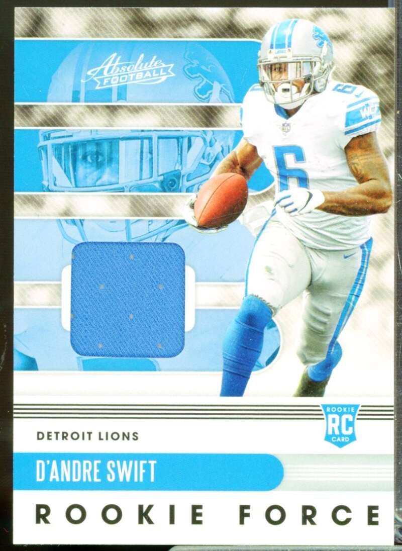 D'Andre Swift Card 2020 Absolute Rookie Force Jerseys #9  Image 1