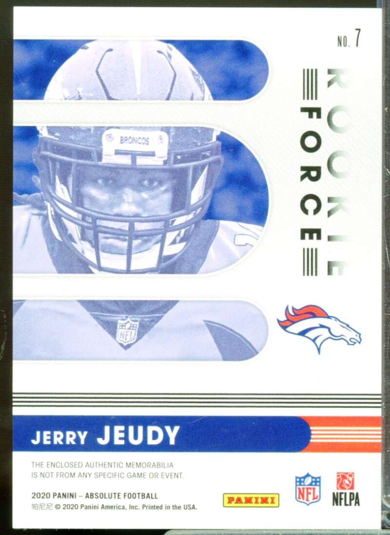 Jerry Jeudy Card 2020 Absolute Rookie Force Jerseys #7  Image 2