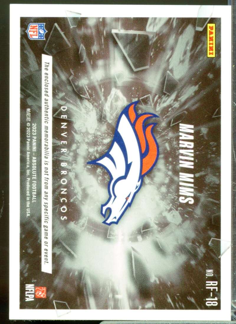 Marvin Mims Card 2023 Absolute Rookie Force Jerseys #18  Image 2