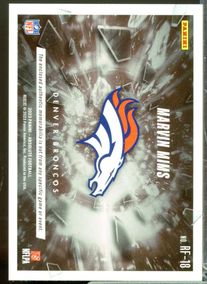 Marvin Mims Card 2023 Absolute Rookie Force Jerseys #18  Image 2