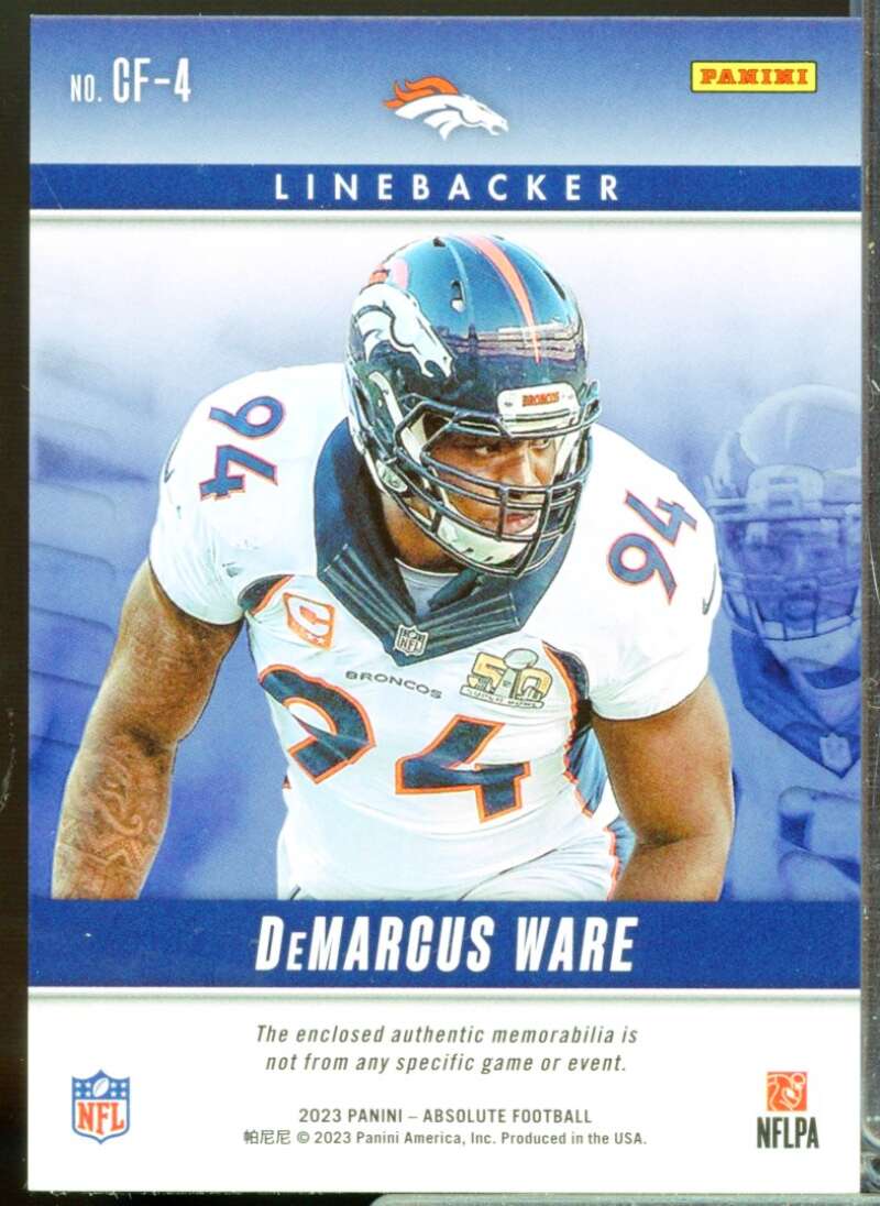 DeMarcus Ware Card 2023 Absolute Championship Fabric Jersey #4  Image 2
