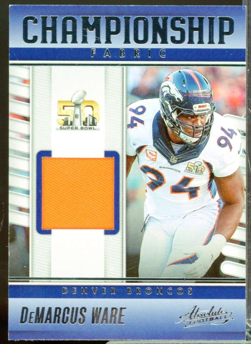 DeMarcus Ware Card 2023 Absolute Championship Fabric Jersey #4  Image 1