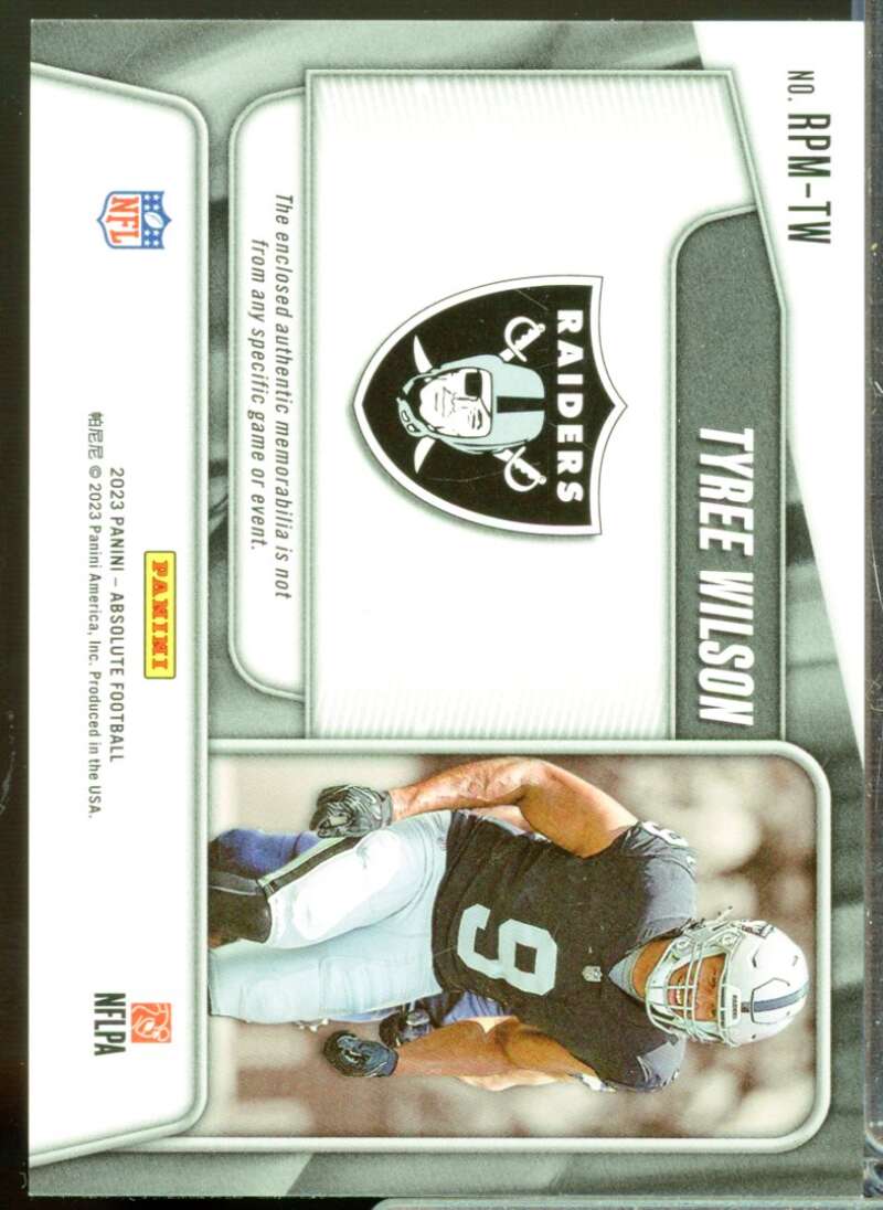Tyree Wilson Card 2023 Absolute Rookie Premiere Jersey Materials #4  Image 2