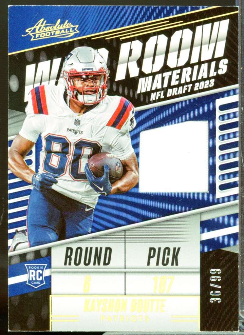 Kayshon Boutte Card 2023 Absolute War Room Rookie Jersey Materials Gold #24  Image 1
