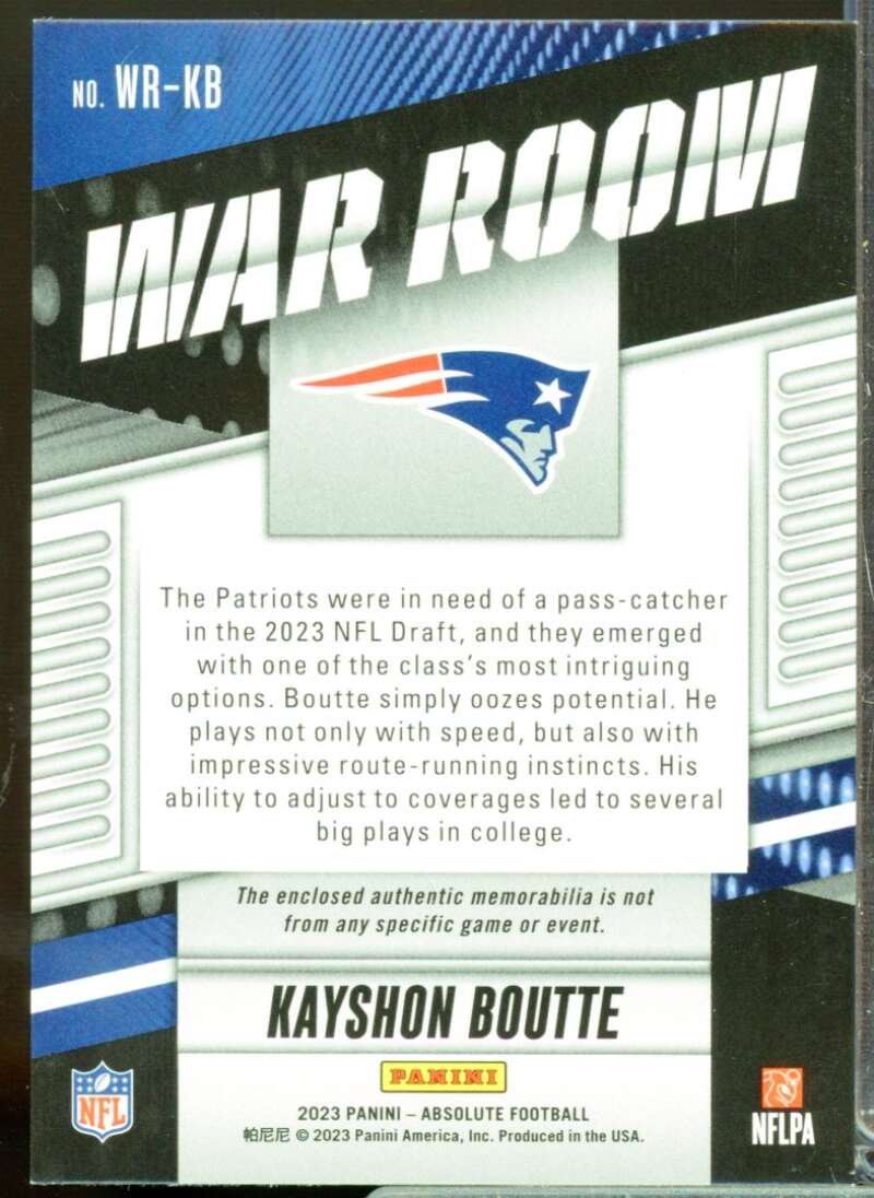 Kayshon Boutte Card 2023 Absolute War Room Rookie Jersey Materials Gold #24  Image 2