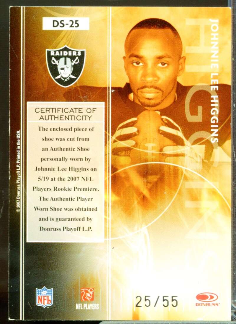 Johnnie Lee Higgins 2007 Leaf Rookies and Stars Dress for Success Shoes #25  Image 2