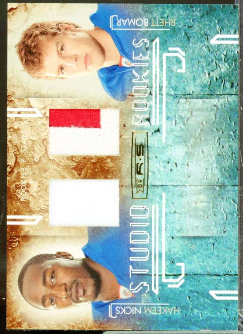 Hakeem Nicks Rhett Bomar 2009 Rookies Stars Studio Rookies Combo JSY Prime #5  Image 1