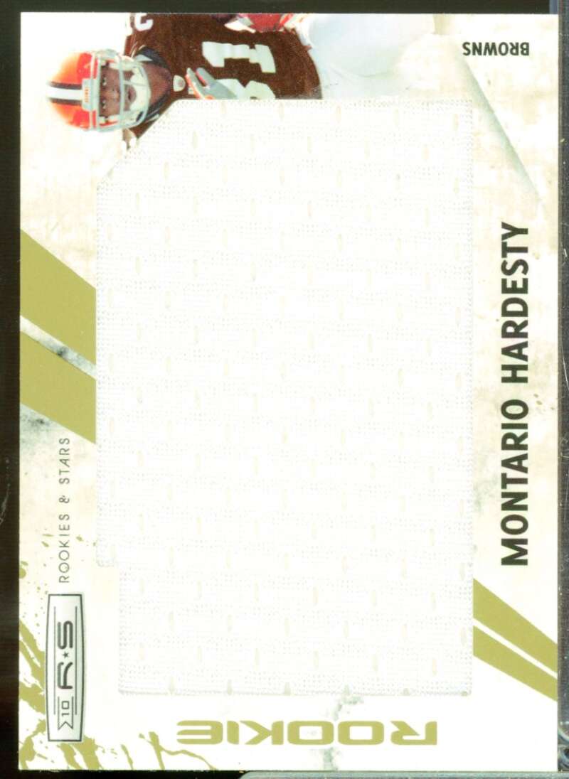 Montario Hardesty 2010 Rookies and Stars Rookie Jersey Jumbo Swatch Gold #290  Image 1