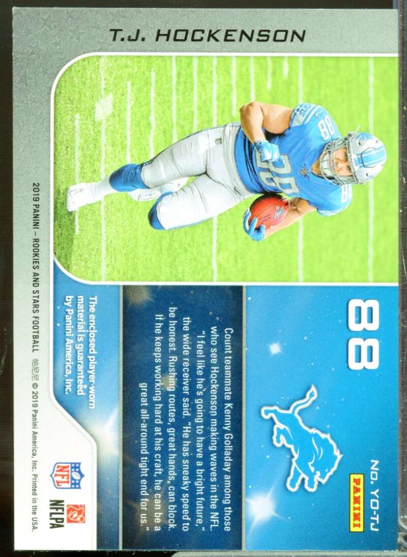 T.J. Hockenson Card 2019 Rookies and Stars Year One Rookie Jerseys #13  Image 2