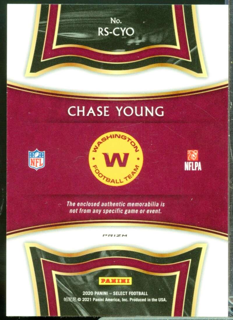 Chase Young Card 2020 Select Rookie Jersey Swatches Prizm Red #2  Image 2