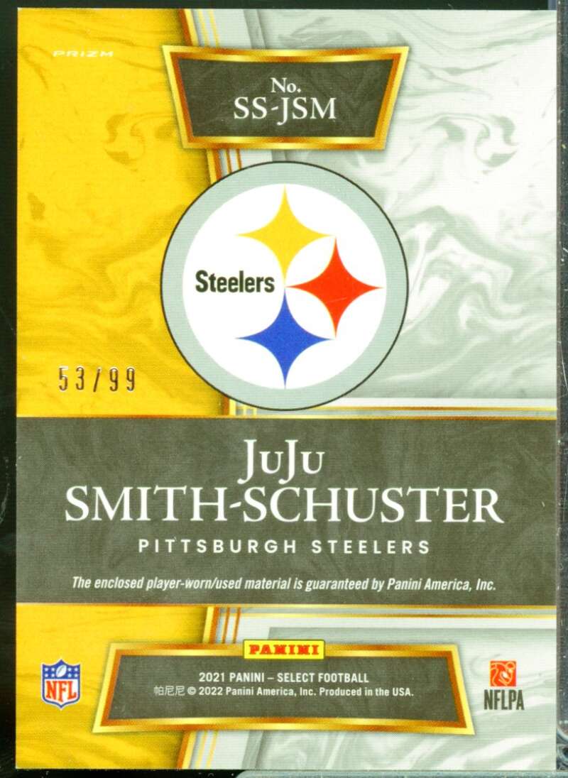 JuJu Smith-Schuster Card 2021 Select Select Jersey Swatches Prizm #27  Image 2