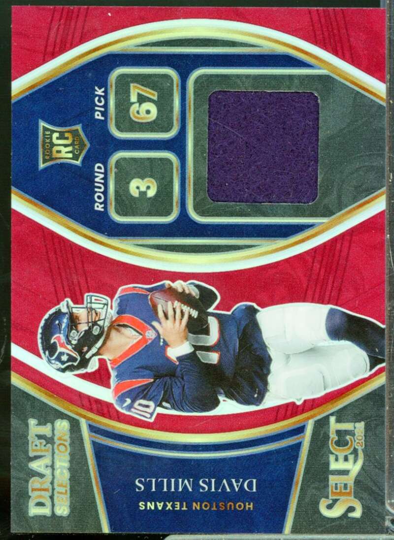 Davis Mills Card 2021 Select Draft Selections Rookie Jersey Prizm Red #23  Image 1