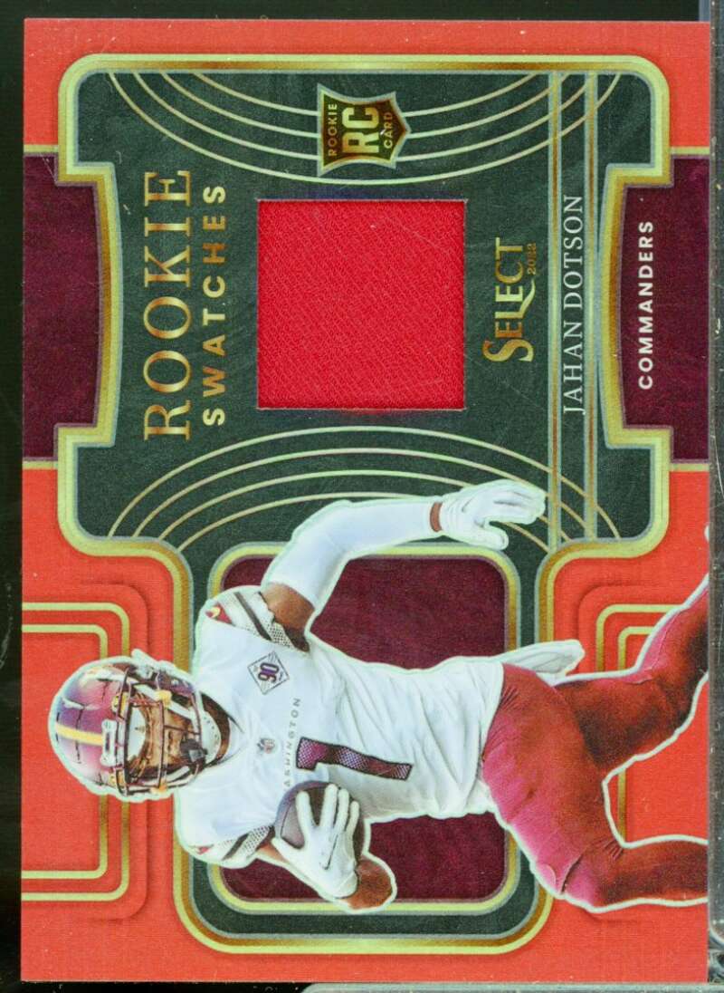 Jahan Dotson Card 2022 Select Rookie Swatches Jersey Prizm Red #8  Image 1
