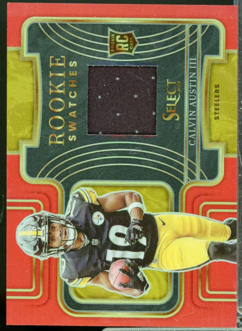 Calvin Austin III Card 2022 Select Rookie Swatches Jersey Prizm Red #21  Image 1