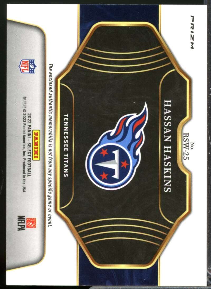 Hassan Haskins Card 2022 Select Rookie Swatches Jersey Prizm Red #25  Image 2