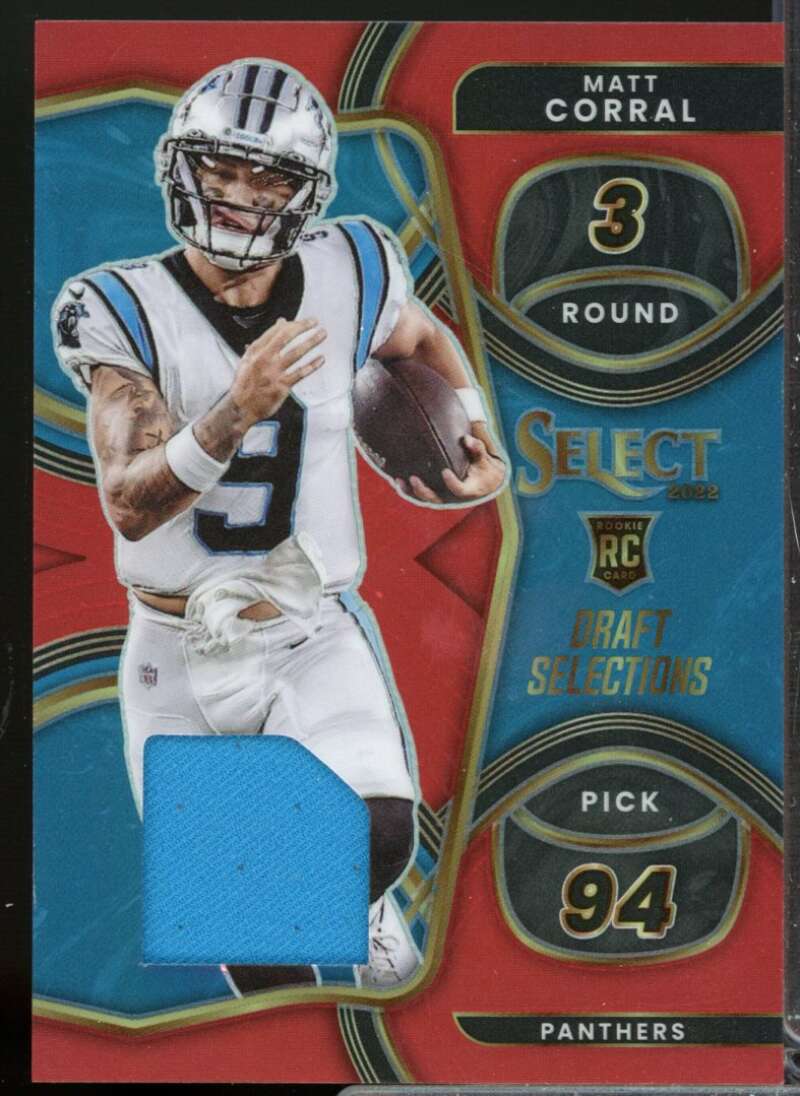 Matt Corral Card 2022 Select Draft Selections Rookie Jersey Prizm Red #3  Image 1