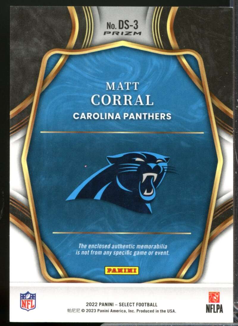 Matt Corral Card 2022 Select Draft Selections Rookie Jersey Prizm Red #3  Image 2