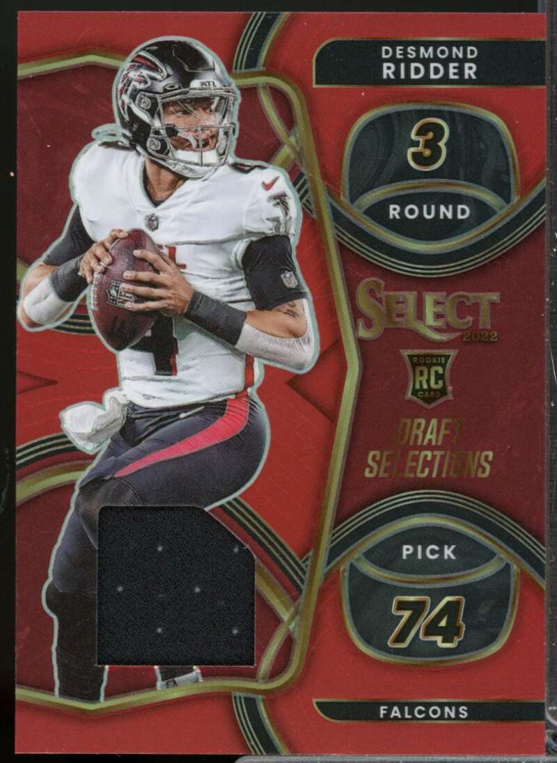Desmond Ridder Card 2022 Select Draft Selections Rookie Jersey Prizm Red #4  Image 1