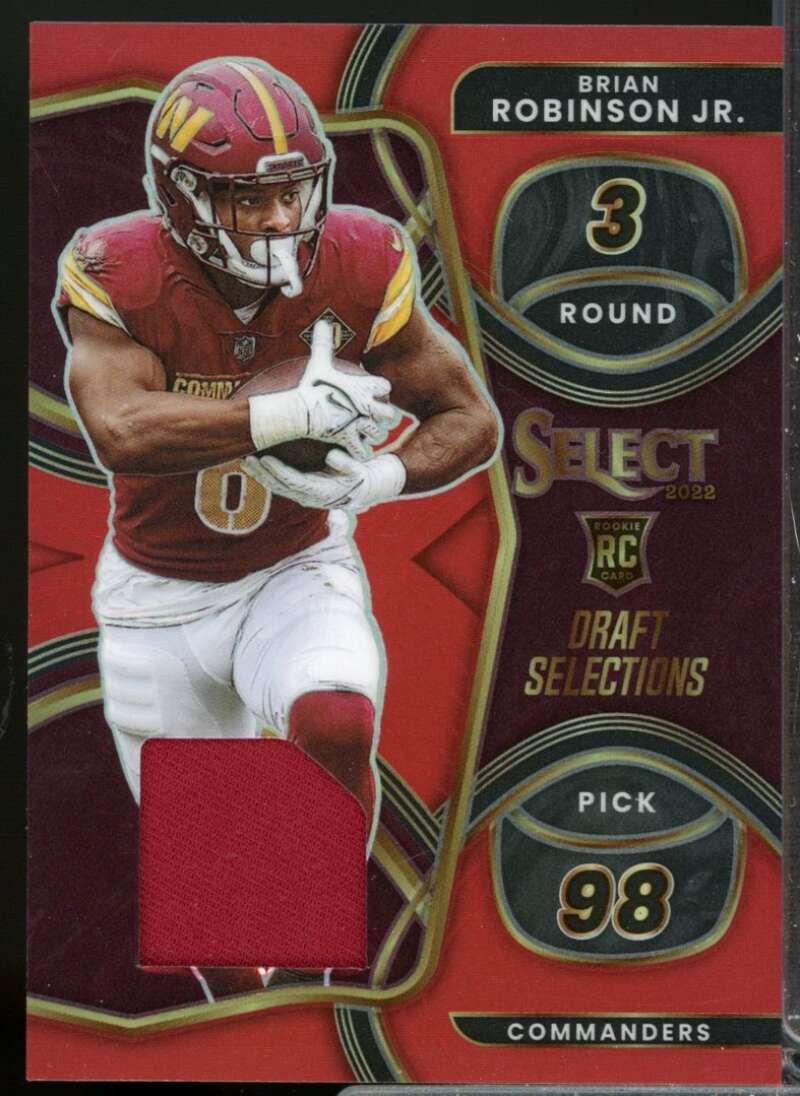 Brian Robinson Jr. 2022 Select Draft Selections Rookie Jersey Prizm Red #21  Image 1